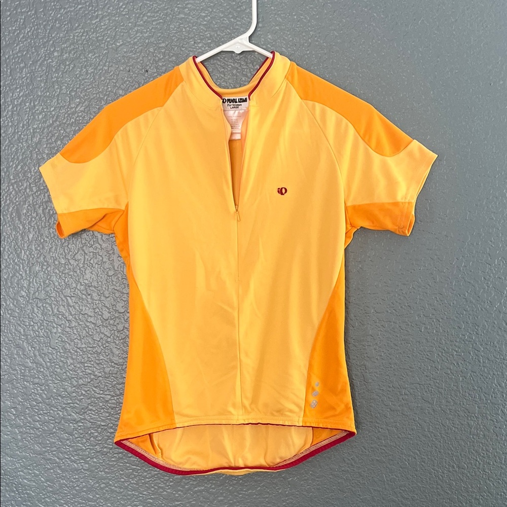 Pearl Izumi Vibrant Yellow and orange Cycling Top size large